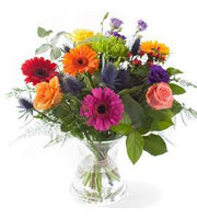 Mixed Colours Bouquet - Exclusive Vase
