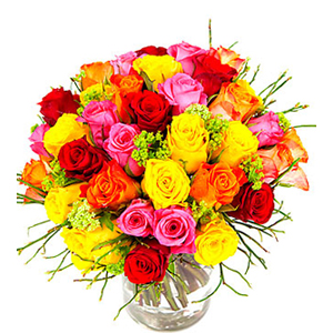 Colorful Bouquet of Short Roses