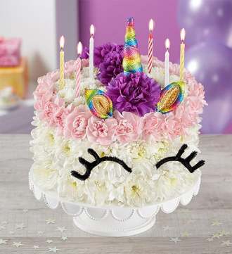 1-800-Flowers Birthday Wishes Flower Cake Unicorn