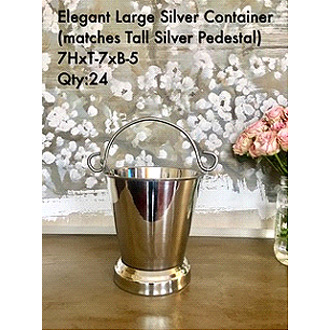 Sophisticated Large Silver Container (Matches Sophisticated Silver Pedestal) 7HxT-7xB-5