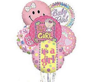 Stein Mylar Balloon Bouquet  Baby Girl