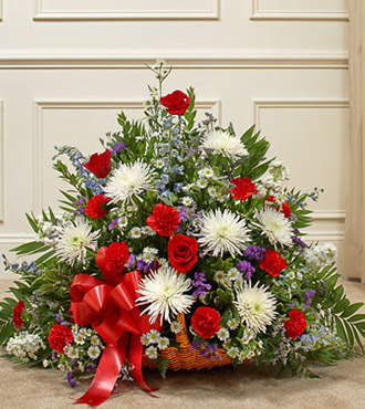 Red, White and Blue Fireside Basket