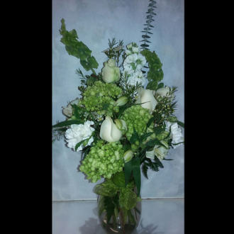 HF Spring Green White Vase