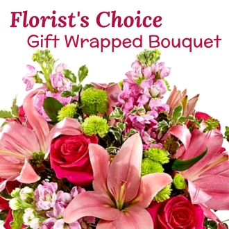Florist\'s Wrapped Bouquet (Pinks)
