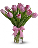 Precious Pink Tulips arranged in a Vase