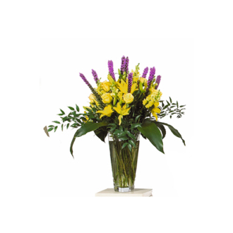 CARISMA FLORISTS Yellow & Mauve Seasonal Vase