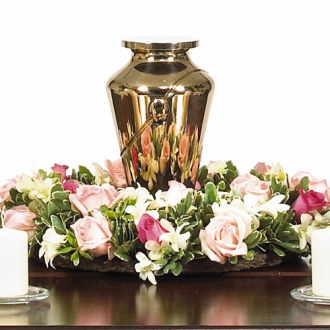 CARISMA FLORISTS White, Cream & Pink Wreath 