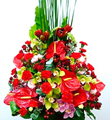 Arrangement of Cut Flowers Red Colored