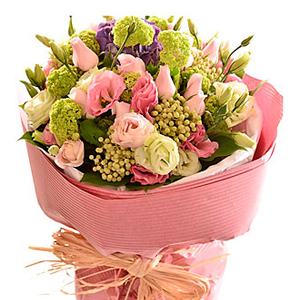 Bouquet of Cut Flowers Pastel Pinks