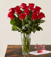 Bouquet de Roses Rouges  Longues Tiges et Carte  Dplier Lovepop