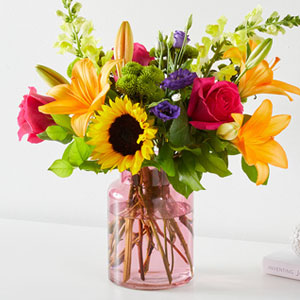 Best Day Bouquet in Blush Vase - Deluxe