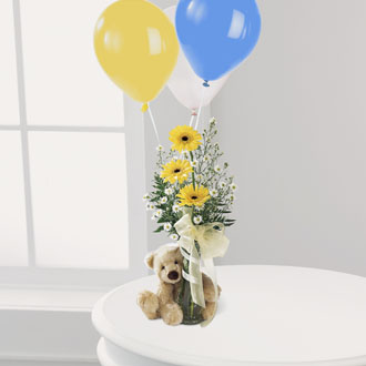The FTD Welcome Bear Bouquet