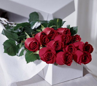 The FTD One Dozen Boxed Roses