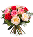 12 Short-stemmed Multicolored Roses