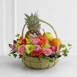 The FTD Rest in Peace Fruit & Flowers Basket