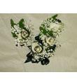 Black Tipped Rose Corsage & Boutonniere
