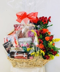 With Sympathy Fruit and Sweets Basket 