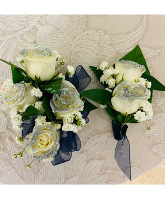 SIVER TIP CORSAGE AND BOUT
