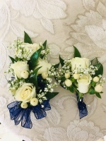 White Rose Corsage and Boutonniere