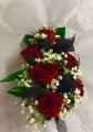 Red Rose Corsage With Black Trim