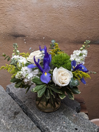 Blue and white floral bouquet 