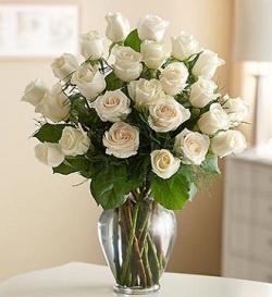 The 2 Dozen Long Stem White Rose Bouquet