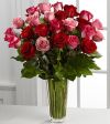 The 2 Dozen Long Stem Pink and Red Rose Bouquet