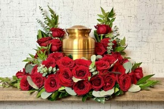 Red Rose Urn Wreath