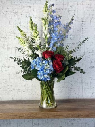 Red, White, and Blue Vase
