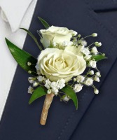 Double SweetHeart Rose  Boutonniere DRB