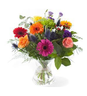 Mixed Colours Bouquet - Exclusive Vase