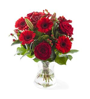 Red Mixed Bouquet - Exclusive Vase