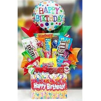Birthday Box with Candy and Balloon