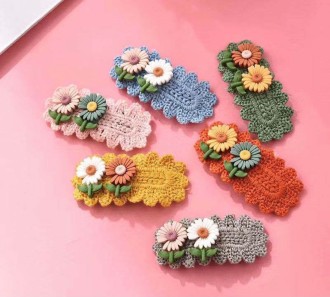 custom crochet hair clips