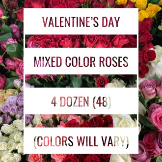 Valentine’s Day MIXED COLORED ROSES Bouquet