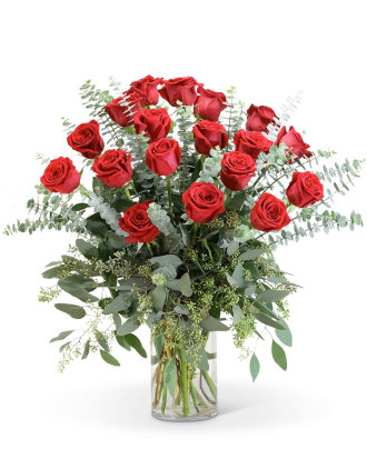 Red Roses with Eucalyptus Foliage (18)Red Roses with Eucalyptus Foliage (18)