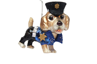 Sergeant Dog Glass Ornament