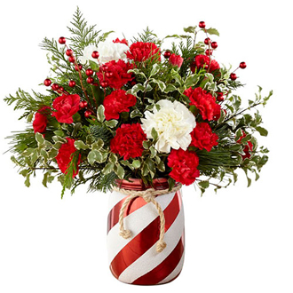 FTD Holiday Candy Striped Vase