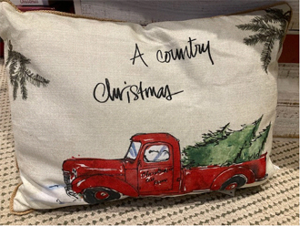 A country Christmas pillow
