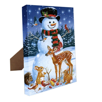 Mr. Christmas Canvas Snowman w/ easel
