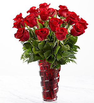 The FTD In Love with Red Roses Bouquet - Deluxe