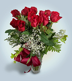 Flowers By Bauers Lux-Line 24 Red Rose Bouquet