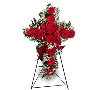 Flowers by Bauers Red Carnation Cross