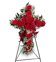 Flowers by Bauers Red Carnation Cross