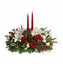 Flowers By Bauers Christmas Wishes Centerpiece DX