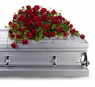 Flowers By Bauers Red Rose Reverence Casket Spray