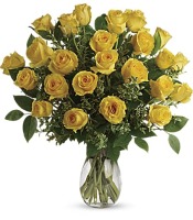 Two Dozen Yellow Roses Vased