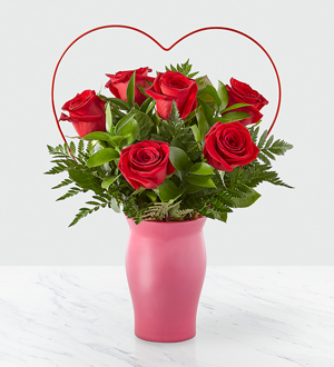 The FTD® Cupid’s Heart™ Red Rose Bouquet