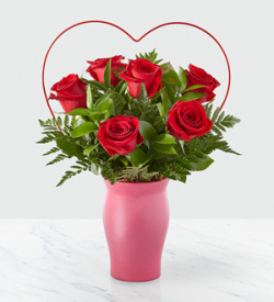 The FTD Cupids Heart Red Rose Bouquet