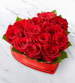 The FTD Lovely Red Rose Heart Box